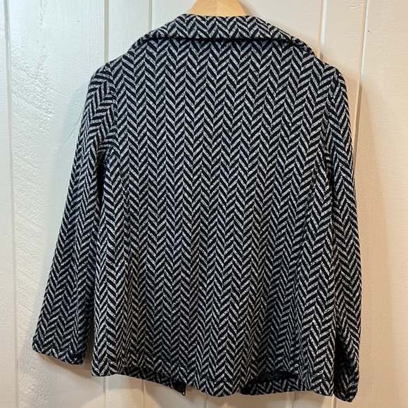 T By Talbots Zip Up Jacket black and white size small petite - Picture 7 of 9